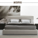 壹品良居北欧现代简约实木皮床布艺床双人床软包床定制定做Y9A