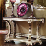 欧式实木雕花沙发背几 新古典银箔大理石面玄关桌 装饰台美式家具