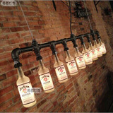 创意酒瓶子吧台玻璃吊灯loft工业风格酒吧咖啡厅复古灯饰水管吊灯
