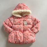 女童棉衣外套16新款原单加绒围巾宝宝婴儿中大童儿童棉袄秋冬童装