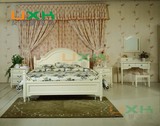 欧式实木床简约白色1.5m床橡木卧室单人床双人床定制北京工厂直销