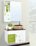 欧式 PVC浴室柜组合卫浴柜橡木柜浴室整体洗手洗脸洗面盆柜绿白色