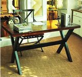 复古实木桌椅组合西餐厅咖啡厅铁艺桌椅简易餐桌椅茶几桌个性定制