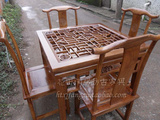 中式现代实木小方桌餐桌榆木饭店用简约酒店八仙桌茶桌椅组合仿古