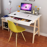 地中海电脑桌全实木卧室电脑桌客厅书桌办公室收纳桌简约现代木质