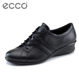 ECCO爱步正品2016新品休闲系带坡跟低帮鞋纯色圆头女鞋菲莉217073