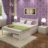 简约现代硬靠板式床1.5米双人床北欧小户型卧室家具双人床单人床