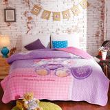 天鹅绒卡通床盖 儿童夹棉绗缝单人床盖 可做空调被 保暖盖毯