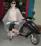 包邮出口日韩时尚小清新EVA成人磨沙透明水玉点摩托车电动车雨衣