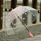 英伦建筑加厚透明雨伞自动长柄伞可爱韩国公主伞拱形伞晴雨伞男女