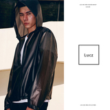 新品 Lucz 2016夏透明户外运动进口日系复古连帽长袖男士外套夹克