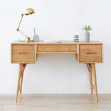 北欧宜家简易纯全实木书桌简约现代橡木书房家具写字台电脑桌