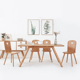 π系列 北欧原木餐桌白橡木日式餐桌椅组合实木原创设计餐桌宜家