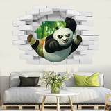 3D立体卡通墙贴客厅贴画墙壁贴纸卧室创意房间装饰品功夫熊猫墙画