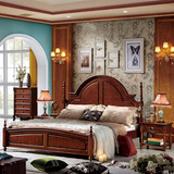 卓大师 美式床 实木床 双人床1.8 美式欧式深色气压高箱床储物床