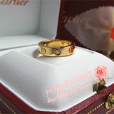 香港代购法国卡地亚LOVE正品戒指B4056100 黄金窄版单钻 对戒婚戒