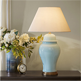 美式简约陶瓷台灯新古典样板房卧室床头灯 现代创意个性客厅灯具