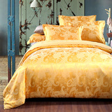 欧式全棉家纺被套床上床套被子贡缎提花四件套纯棉床品2.0m床双人