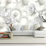 3D立体整张现代简约素色清新花卉壁纸壁画客厅卧室电视背景墙纸