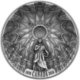 [现货]加拿大2016年国会图书馆穹顶360度景观弧形曲面仿古银币