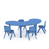 海基伦正品塑料桌月亮造型桌塑料桌幼儿桌塑料弯形幼儿桌幼儿园桌
