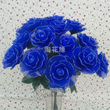 丝袜花玫瑰花材料包邮 丝网花材料蓝玫瑰材料包 10-200朵蓝色妖姬