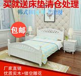 韩式实木床现代简约白色双人床1.8米成人床1.5m1.2米单人床公主床