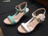 【正品代购】SKAP/圣伽步春夏女士凉鞋坡跟时尚真皮女鞋 10412151