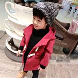 2016男童外套大衣童装儿童中长款亲子装风衣韩版新款毛呢羊绒上衣