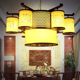 中式仿古奢华大型羊皮木艺吊灯古典客厅酒店茶楼酒楼工程灯具灯饰