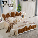 皮床欧式床 双人床真皮法式单人床 美式1.8米公主实木简约床热销
