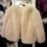 2014新款圣诞节特价北极狐进口整皮狐狸毛皮草外套女短款长袖上衣