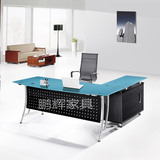 大班桌 大班台 玻璃 老板桌 时尚 简约 特价 办公桌 钢架现代桌子