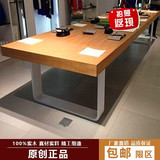 loft简约大型长条桌会议桌美式实木桌工业风桌铁艺长桌办公桌家具