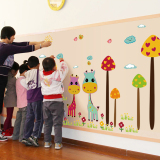 幼儿园儿童房间教室布置墙贴 卧室墙面瓷砖玻璃卡通贴纸森林小鹿