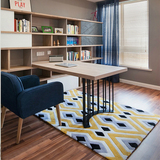 现代简约小清新黄色条纹地毯 腈纶加厚 客厅茶几沙发卧室地毯包邮