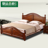 全实木家具美式乡村床1.5/1.8米双人床新婚成人床卧室大床高箱床