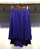 特价5.18韩国原单外贸春夏季新款前短后长百褶半裙女中长款显瘦
