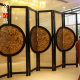 汉龙赤马 新中式古典家具酒店空间隔断设计会所屏风-花影屏风J018