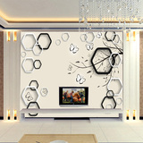 现代简约客厅3d电视背景墙壁纸欧式沙发影视墙纸墙布壁画5d蝴蝶