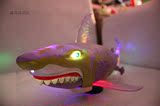 电动鲨鱼宝宝电动投影鲨鱼灯光音乐万向轮走动大白鲨玩具鲨鱼模型