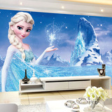 3D立体冰雪奇缘壁纸卡通儿童房女孩卧室背景墙纸幼儿园壁画地中海