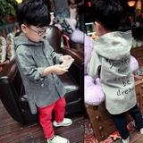 小男孩春秋装外套2-3-4-5岁宝宝儿童风衣韩版男童中长款棉麻衬衫