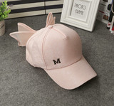 韩国春夏新款甜美粉色超大蝴蝶结棒球帽女韩版休闲M标黑色帽子