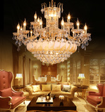 欧式金色水晶吊灯大气客厅复式楼大灯楼梯灯餐厅蜡烛水晶灯具