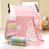 毛巾被纯棉儿童卡通浴巾正方形婴幼儿纱布床单幼儿园午睡空调盖毯