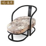 新中式实木沙发椅布艺椅子客厅禅意休闲椅创意圈椅实木餐椅家具