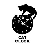 创意时尚猫钟个性静音挂钟简约客厅墙壁贴钟家居装饰钟表墙钟
