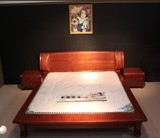 全友原木现代中式大师设计2人全实木家具 22 海棠木大床 床垫182