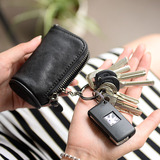 真皮汽车钥匙包女士简约拉链零钱包手工牛皮锁匙包个性多功能卡包